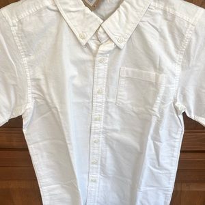 White short sleeve cotton button down shirt by Crazy 8